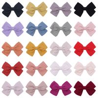 Fashion New Children's Bow Hairpin Baby Hairpin Personality Cotton Solid Color Hairpin sku image 1