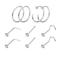 Wholesale Stainless Steel Jewelry Earrings Nose Nails Eyebrow Nails Ten Set sku image 1
