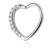 Stainless Steel Hot Sale Love Zircon Nose Ring Multi-function Earrings Ear Bone Nail Piercing sku image 4