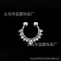 Fashion Golden Crystal Inlaid Diamond Nose Ring Wholesale sku image 2