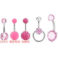 New Belly Button Nail Zircon Fashionable Piercing Jewelry Set sku image 1
