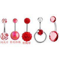 New Belly Button Nail Zircon Fashionable Piercing Jewelry Set sku image 2