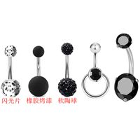 New Belly Button Nail Zircon Fashionable Piercing Jewelry Set sku image 3