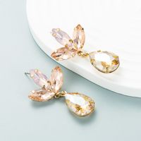 Fashion Multi-layer Drop-shaped Glass Diamond Flower Earrings main image 6