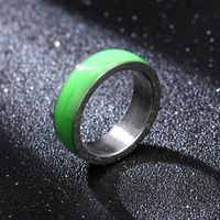 Titanium Steel Hypoallergenic Green Ring sku image 1