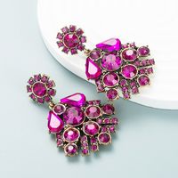 Personality Alloy Diamond Rhinestone Glass Diamond Flower Earrings main image 5