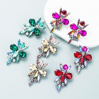Personality Bee Rhinestone Glass Diamond Earrings Full Diamond Earrings main image 2