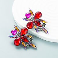 Personality Bee Rhinestone Glass Diamond Earrings Full Diamond Earrings main image 6