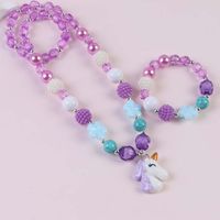 Fashion Unicorn Necklace Set Mermaid Jewelry 2-piece Set sku image 1