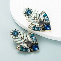 Fashion Alloy Diamond-studded Shiny Earrings Sunflower Flowerpot Earrings main image 6