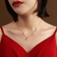 Collar De Acero De Titanio Y Circonita Con Diamantes De Moda sku image 1