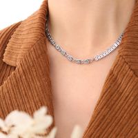 Light Luxury Zircon Splicing Necklace Bracelet Set Titanium Steel 18k Real Gold Plated Jewelry sku image 4