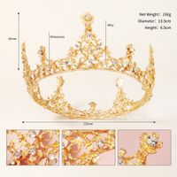 Baroque Creative Full-round Crown Alloy Flower Bridal Crown sku image 1