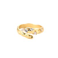 Bague Ouverte En Forme De Serpent Bague Ajustable Diamant Tendance sku image 1