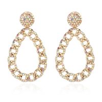 Retro Diamond-studded Water Drop Hollow Earrings sku image 3