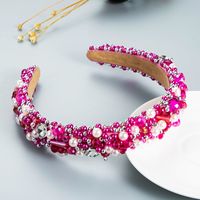 Beaded Crystal Baroque Style Inlaid Zirconium Stone Headband sku image 3