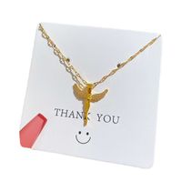 Angel Wings Zircon Titanium Steel Necklace Wholesale main image 4