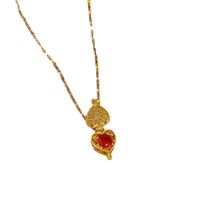 Retro Heart Magic Box Zircon Temperament Titanium Steel Necklace main image 4