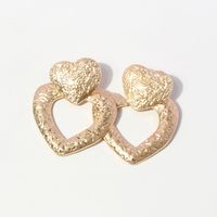 Creative Retro Alloy Geometric Heart-shaped Hollow Cross-border Fashion Earrings main image 3