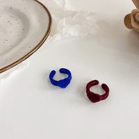 Red Velvet Heart Klein Blue Opening Adjustable Flocking Index Finger Ring main image 1