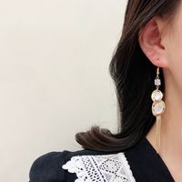 Geometric Fashion Opal Tassel Long Gourd Ear Hooks Ear Jewelry main image 4