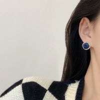 Simple Geometric Trend Full Rhinestone Earrings Niche Ear Jewelry main image 5