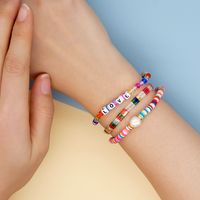 New Crystal Soft Ceramic Rainbow Beads Handmade Beaded Stacking Bracelet main image 1