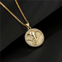 European And American Personality Gold Coin Elephant Pendant Copper Necklace main image 1