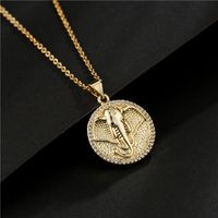 European And American Personality Gold Coin Elephant Pendant Copper Necklace main image 2