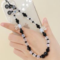 New European And American Style Transparent Crystal Bunny Mobile Phone Chain Female main image 4