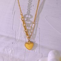 South Korea Style Heart Stitching Chain Titanium Steel Necklace main image 4