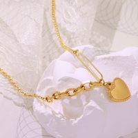 South Korea Style Heart Stitching Chain Titanium Steel Necklace main image 1