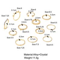Simple Inlaid Rhinestone Joint Ring New Gold Bead Chain Ring Wholesale main image 3