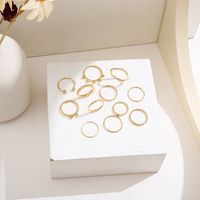 Simple Inlaid Rhinestone Joint Ring New Gold Bead Chain Ring Wholesale main image 4