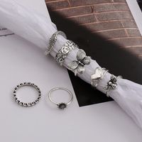 New Retro Bee Joint Butterfly Combination Ring 7 Piece Set main image 5