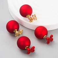 Simple And Fashionable Chinese Knot Earrings Big Spherical Ear Plugs Earrings main image 2