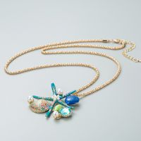 European And American Fashion Ocean Style Series Starfish Scallop Pearl Alloy Necklace main image 3
