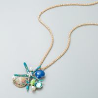 European And American Fashion Ocean Style Series Starfish Scallop Pearl Alloy Necklace main image 4