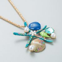 European And American Fashion Ocean Style Series Starfish Scallop Pearl Alloy Necklace main image 5
