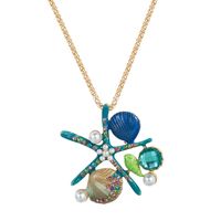 European And American Fashion Ocean Style Series Starfish Scallop Pearl Alloy Necklace main image 6