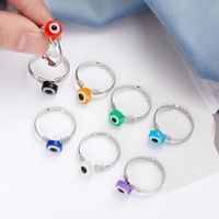 Neuer Kreativer Handgewebter Teufelsaugenring Aus Kupferdraht Mit Blauem Auge Schmuck main image 2