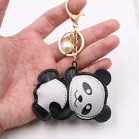 Cartoon Tier Panda Ledertasche Schlüsselanhänger Anhänger Zubehör Schlüsselanhänger main image 4