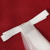 Korean Bridal Headgear Bowknot Hair Comb Simple Veil main image 4