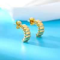 European And American Storm U-shaped Earrings Female 18k Gold-plated Copper Earrings main image 1