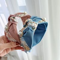 Korean New Headband Fashion Printed Fabric Color Matching Knotted Headband main image 4