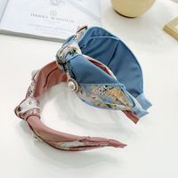 Korean New Headband Fashion Printed Fabric Color Matching Knotted Headband main image 5