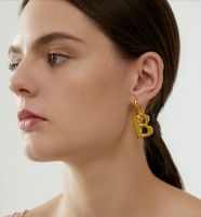 Simple B Letter Exaggerated New Fashion Simple Earrings main image 5