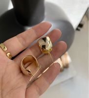 Widening Ring Ear Buckle Style Glossy Individual Metallic Simple Earrings main image 3