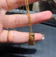 Fashion Small Gold Bar Square Titanium Steel Necklace main image 1