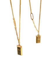 Fashion Small Gold Bar Square Titanium Steel Necklace main image 5
